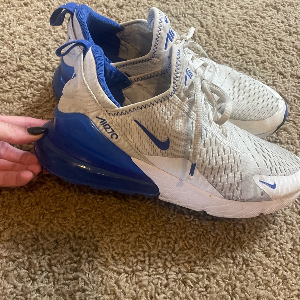 Nike Air Max 270 White and Blue Shoes